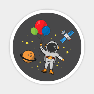 Astronaut Floating With Balloon Magnet